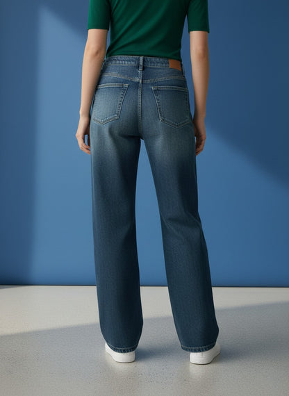 Light Blue Wide Leg Jeans for Women