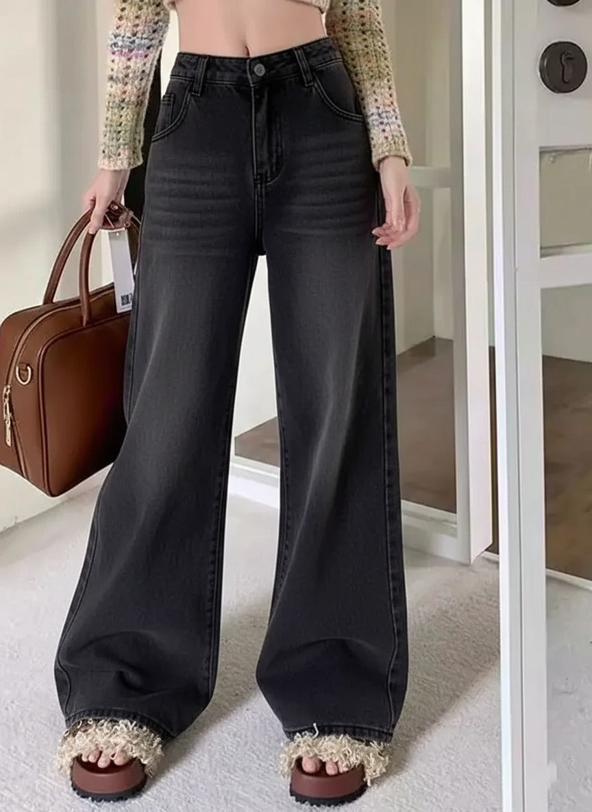 Black Wide Leg Jeans for Women