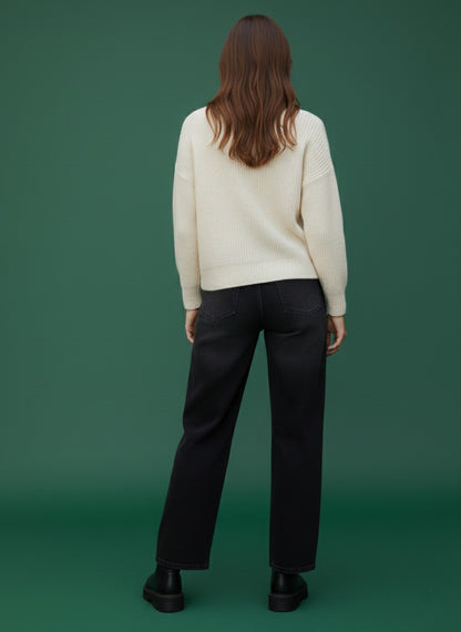 Black Straight Fit Jeans for Women